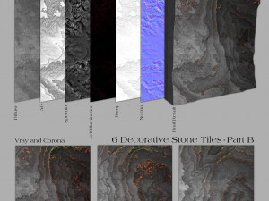 24 decorative stone tiles Model 3D