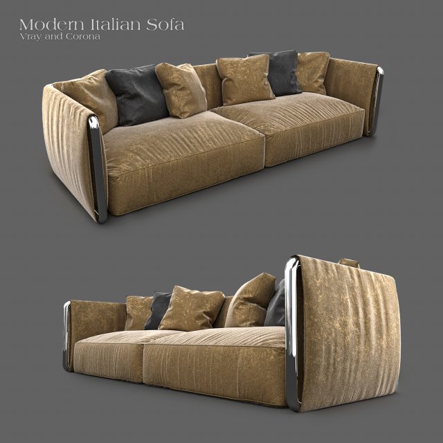 flexform italian sofa 3D 모델 .c4d .max .obj .3ds .fbx .stl .blend 