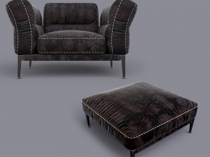 adda italian armchair set 3D Model