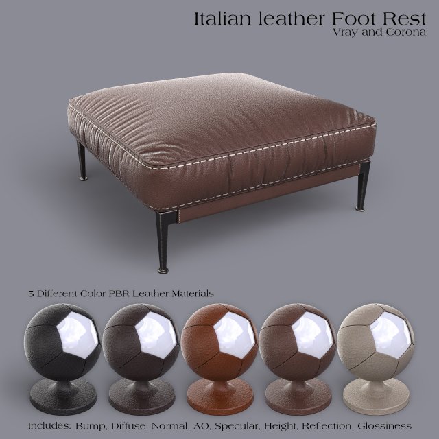 adda italian foot rest Modèle 3D .c4d .max .obj .3ds .fbx .stl .blend 