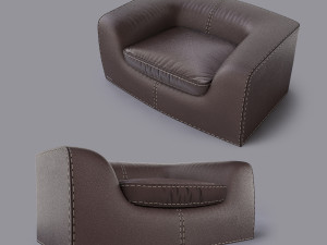 leather armchair Modello 3D