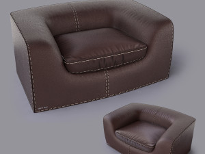 leather armchair Modello 3D