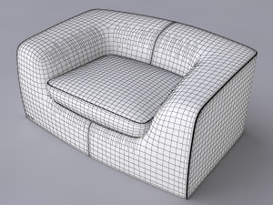 leather armchair Modello 3D