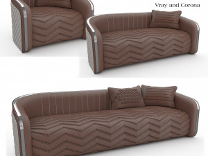 Luxury Modern Sofa And Cushion Pack 3D Model