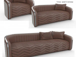 Paquete de sof&aacute;s y cojines modernos de lujo Modelo 3D