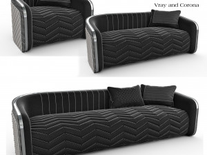 Luxury Modern Sofa And Cushion Pack 3D 模型