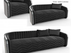 Luxury Modern Sofa And Cushion Pack 3D Model