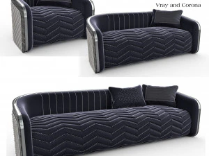 Luxury Modern Sofa And Cushion Pack 3D Model