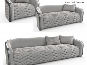 Luxury Modern Sofa And Cushion Pack 3D 模型