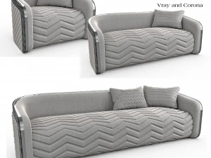 Luxury Modern Sofa And Cushion Pack 3D Model