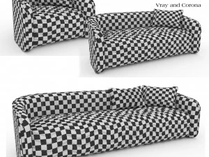 Luxury Modern Sofa And Cushion Pack 3D Model
