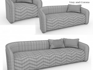 Luxury Modern Sofa And Cushion Pack 3D 模型