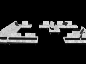 Set of upholstered furniture hey lazy 3D 모델