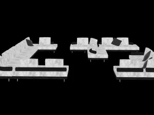 Set of upholstered furniture hey lazy 3D Model