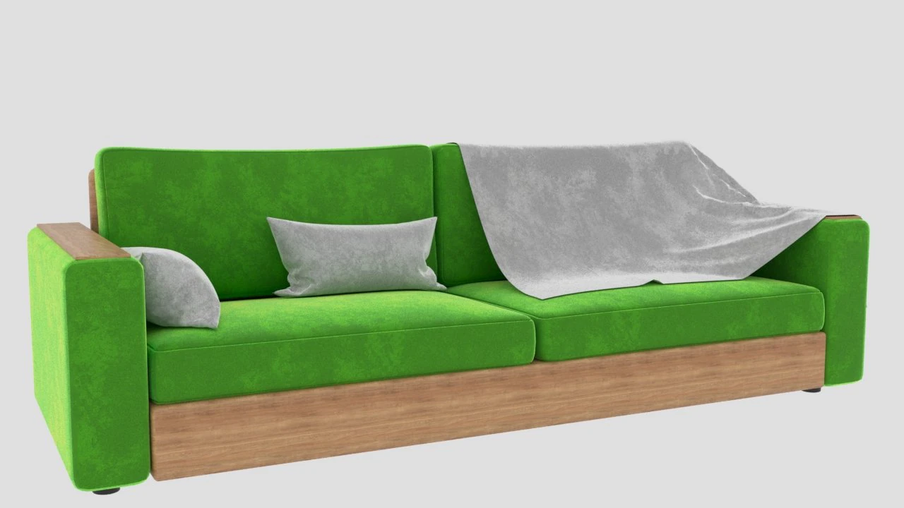 Sofa melancholy green 3D Model .c4d .max .obj .3ds .fbx .stl .blend