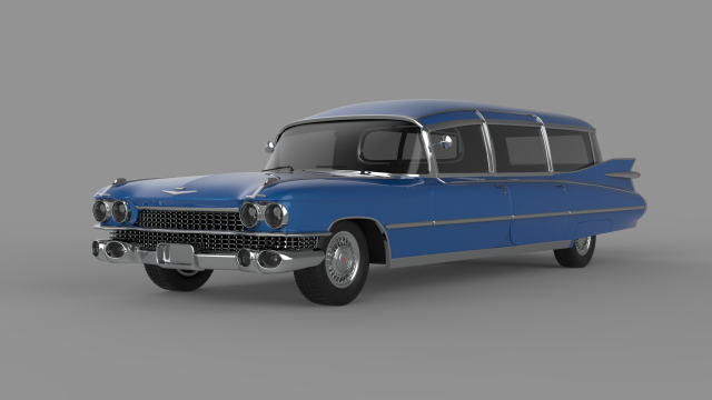 Cadillac Ambulance Miller Meteor 1959 3D Model .c4d .max .obj .3ds .fbx .lwo .lw .lws