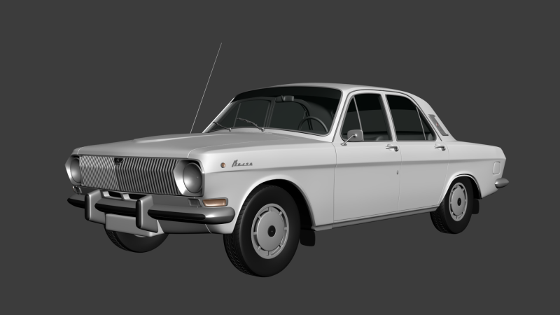 GAZ 24 Volga 3D Model .c4d .max .obj .3ds .fbx .stl .blend