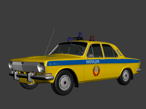 GAZ 24 Volga Militia 1967 3D Modell
