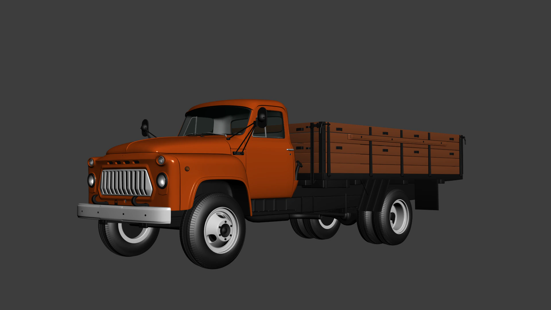 GAZ 53 A Flatbed Truck 3D Model .c4d .max .obj .3ds .fbx .stl .blend 