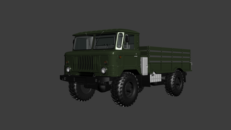 GAZ 66 Flatbed Truck 3D Model .c4d .max .obj .3ds .fbx .stl .blend