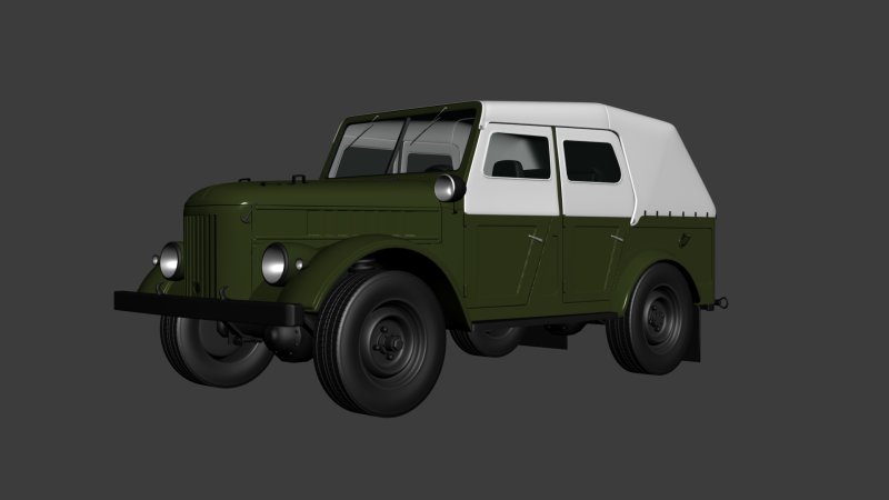 GAZ 69A 1953 3D Model .c4d .max .obj .3ds .fbx .stl .blend 