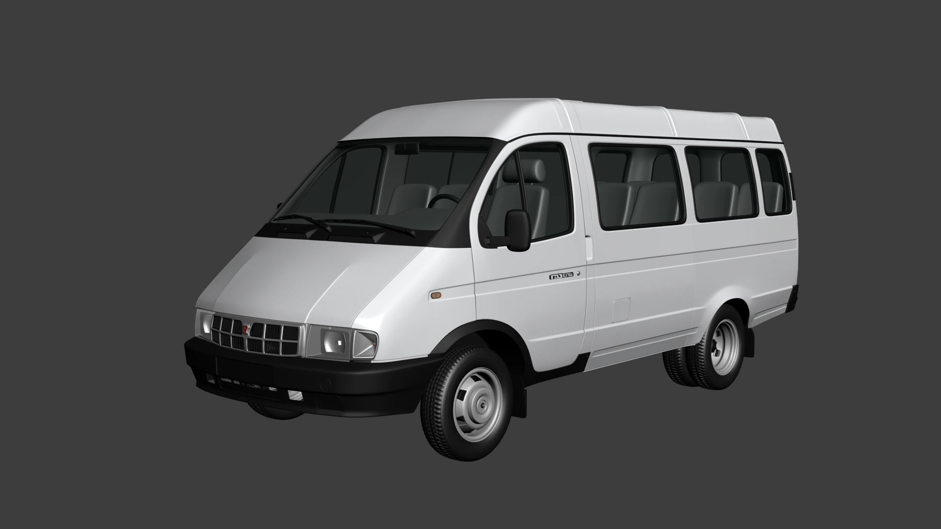 GAZ 3221 Gazelle PassengerVan 3D Model .c4d .max .obj .3ds .fbx .stl .blend 