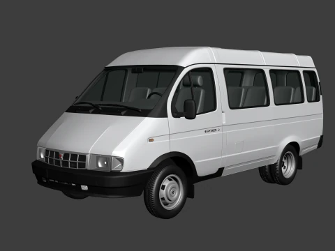 GAZ 3221 Gazelle Passagiersbusje 3D Model