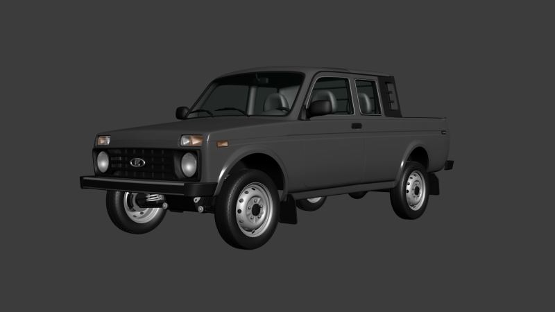 VAZ Lada Niva 4x4 2329 Pickup Model 3D .c4d .max .obj .3ds .fbx .stl .blend