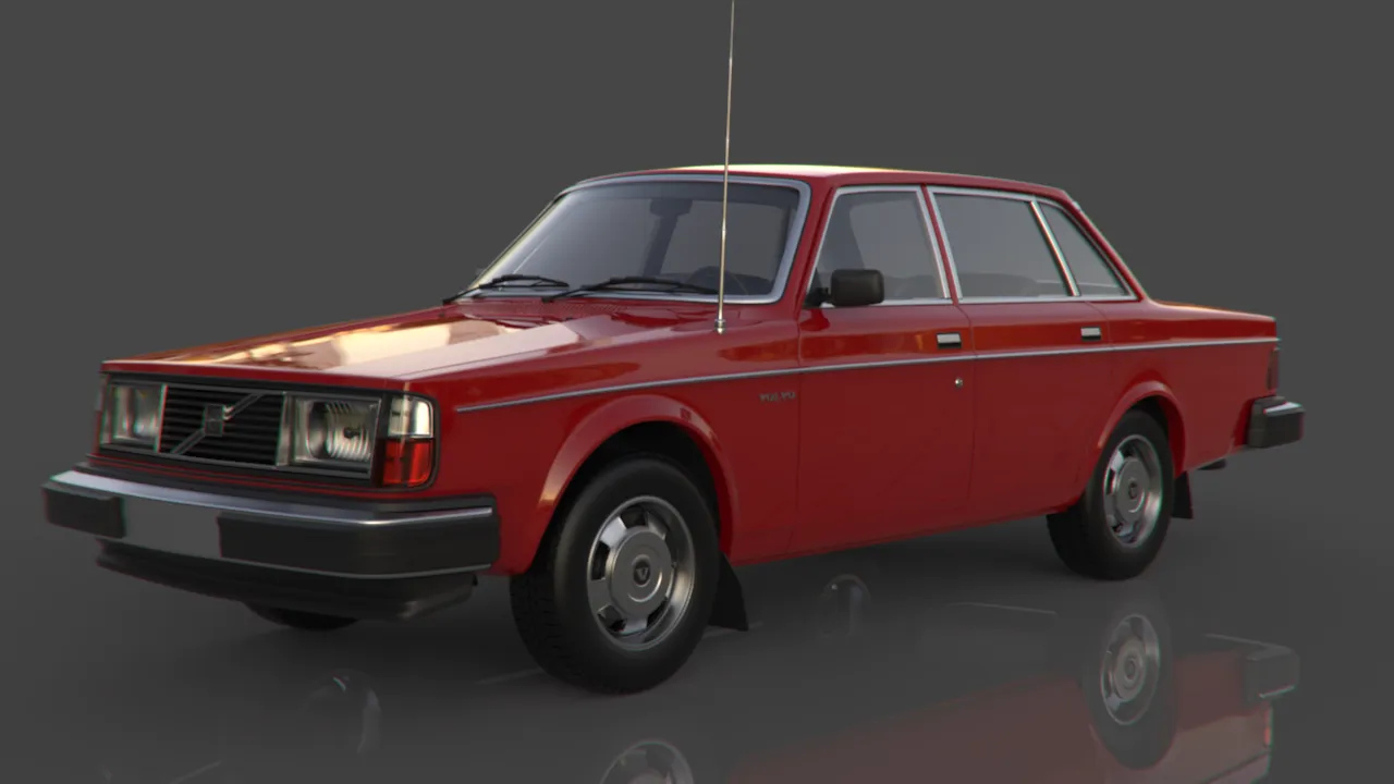 Volvo 244 sedan 3D Model .c4d .max .obj .3ds .fbx .stl .blend