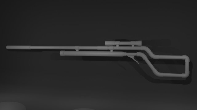 Pvc sniper rifle 3D Модель .c4d .max .obj .3ds .fbx .stl .blend 