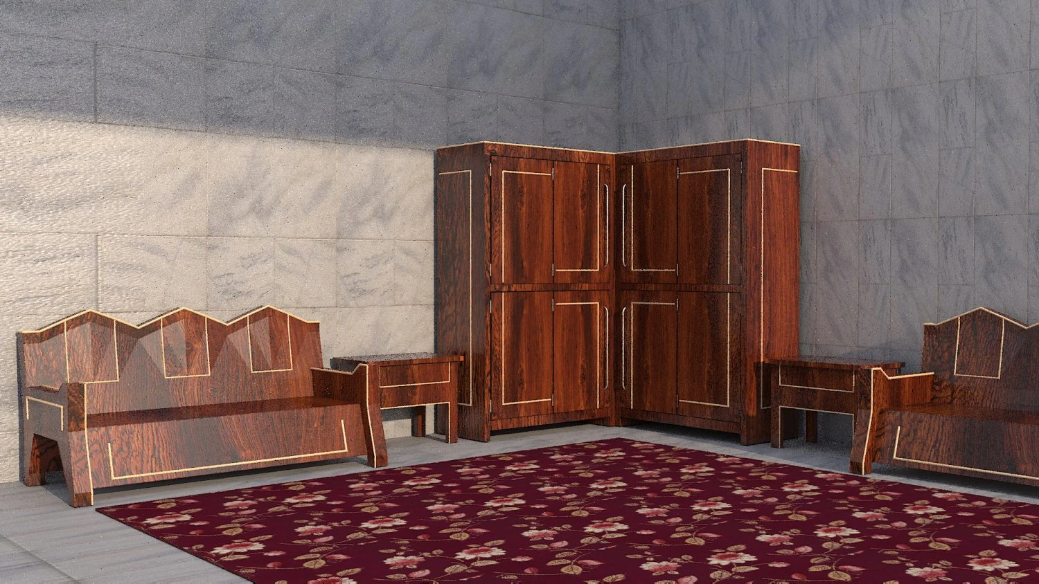 corner unit 3D Model .c4d .max .obj .3ds .fbx .stl .blend 
