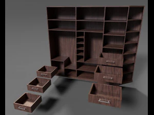 walnut cupboard 3D Model