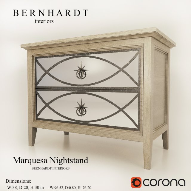 marquesa nightstand bernhardt Modelo 3D .c4d .max .obj .3ds .fbx .stl .blend 