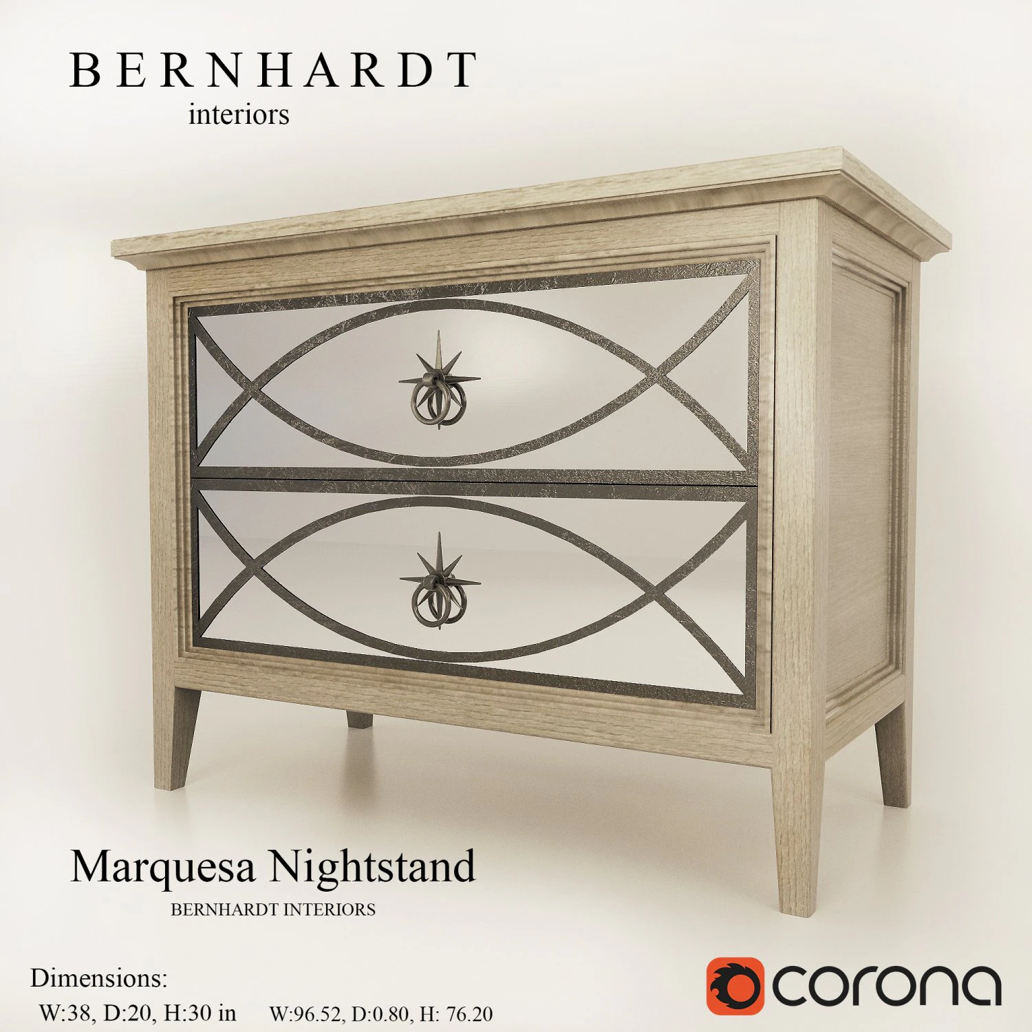 marquesa nightstand bernhardt 3D Model .c4d .max .obj .3ds .fbx .stl .blend