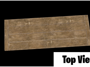 medieval wooden long table 3Dモデル