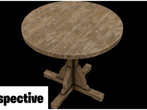 medieval wooden round small table 3D मॉडल