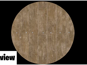 medieval wooden round small table 3D Model