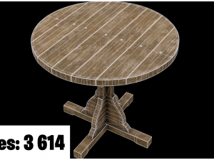 medieval wooden round small table 3D मॉडल