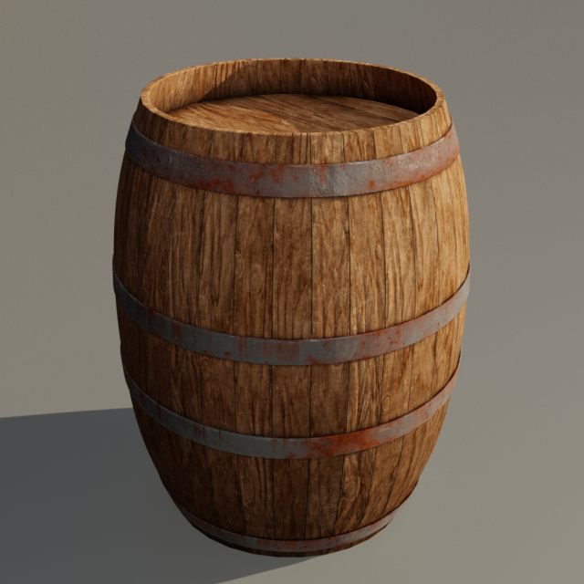 medieval wooden barrel Modèle 3D .c4d .max .obj .3ds .fbx .stl .blend 