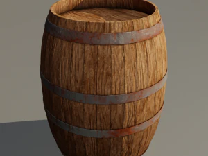 middeleeuws houten vat 3D Model