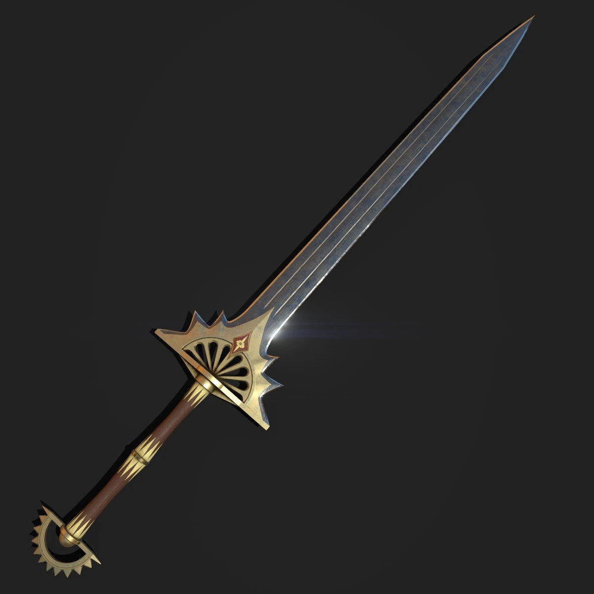 zweihander 3D Model .c4d .max .obj .3ds .fbx .stl .blend 