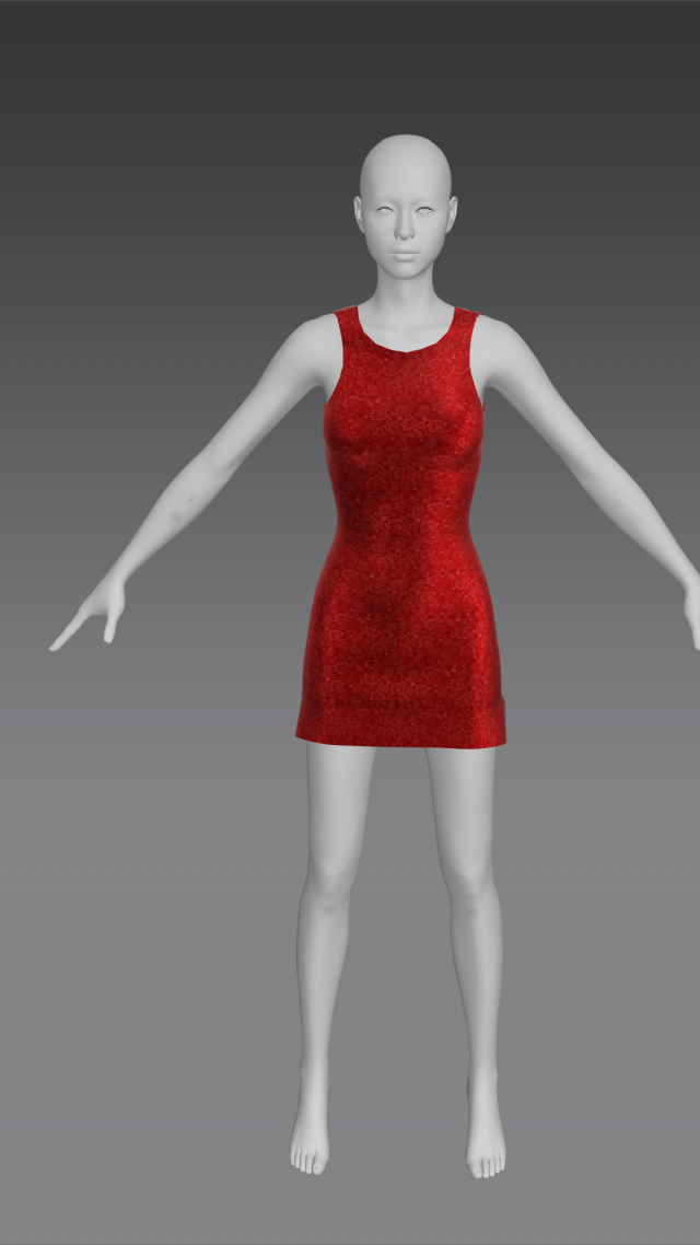 evening dress 3D मॉडल .c4d .max .obj .3ds .fbx .stl .blend 