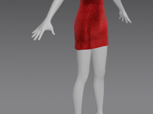 evening dress 3D मॉडल
