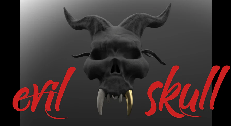 b&ouml;ser Sch&auml;del 3D Modell .c4d .max .obj .3ds .fbx .stl .blend 