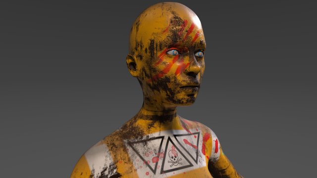 android tribe girl 3D Модель .c4d .max .obj .3ds .fbx .stl .blend