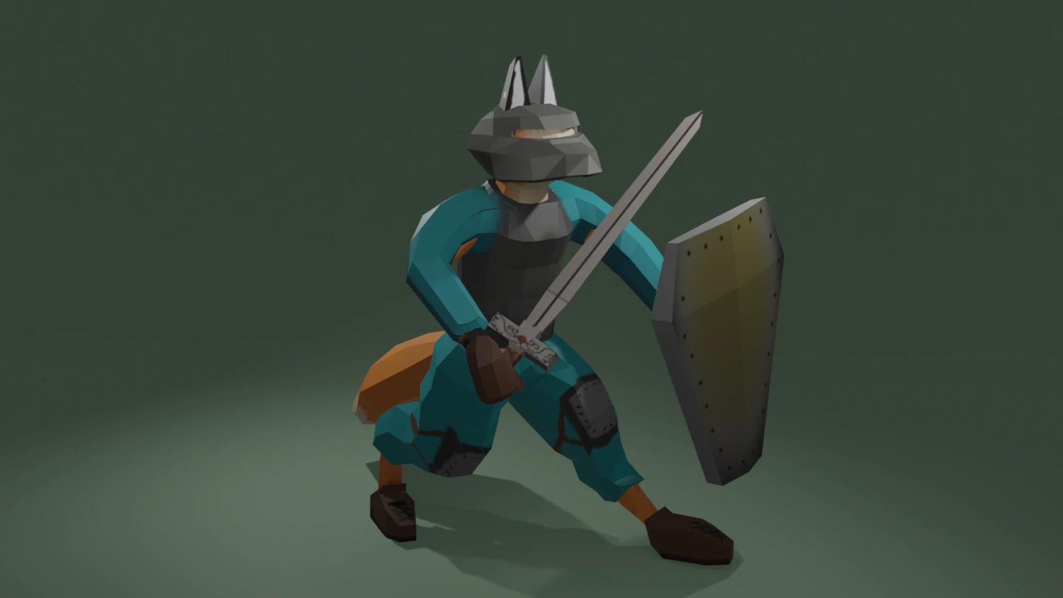 Fox warrior 3D Model .c4d .max .obj .3ds .fbx .stl .blend 