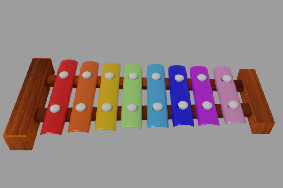 wood texture xylophone toy 3D Model .c4d .max .obj .3ds .fbx .stl .blend