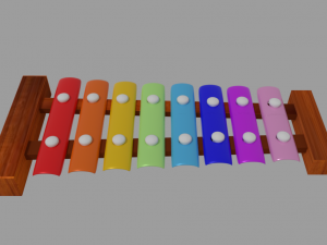 wood texture xylophone toy 3D Model