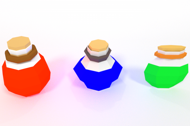 fantasy rpg potions bottles 3D Model .c4d .max .obj .3ds .fbx .stl .blend 