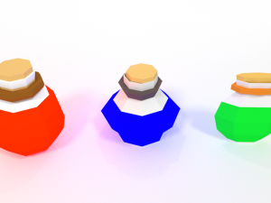 fantasy rpg potions bottles 3D Model